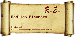 Redlich Eleonóra névjegykártya